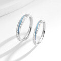wholesale S925 Sterling Silver Galaxy Light Year Couple Rings with High-End Glow-in-the-Dark Effect, 520 Valentine's Day Gift for Boyfriend/Girlfriend-0-5