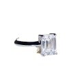 wholesale 925 Silver 2-Carat D Color Moissanite Ring Simple Four-Prong Emerald Cut Moissanite T Classic Style Ring Wholesale-0-2