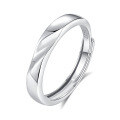 wholesale S925 Sterling Silver Original Design High-end Couple Rings Adjustable Plain Band Rings Valentine's Day Gift-0-43