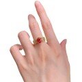wholesale S925 sterling silver jewelry new style simulated diamond wealth and prosperity ring 7*9 lucky red diamond ring for men and women-0-4