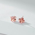 wholesale 999 Sterling Silver Four-Leaf Clover Ear Studs for Women, Summer New Arrival High-End Ear Piercing Earrings, Unique and Elegant-0-6