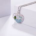 wholesale S925 Silver Enamel Designer High-End Gem Pendant "Heart Lake" Natural Diopside Necklace Pendant-0-2