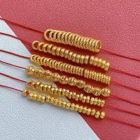 wholesale Metal material: 925 ancient silver gold-plated fittings, engraved coiled small gold circle, six-syllable mantra spacer, meteorite surface, twist spacer bead DIY-Style 8 one
