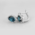 wholesale S925 Silver Lightly Luxurious Designer Natural Topaz Earrings,-0-3