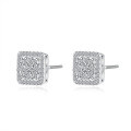 925 Sterling Silver Hip Hop American Style Moissanite D Color Earrings Unisex-0-3