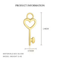 wholesale 925 Sterling Silver Cute Resin Drop Earrings for Women, French-style Pendant, Light Luxury Design-A4124-Gold/Pendant 925 Silver