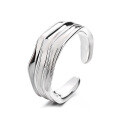 wholesale S925 Sterling Silver Irregular Texture Textured Open Ring Ins Style Niche Design Light Luxury Wind Ring-0-4
