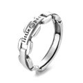 wholesale S925 Sterling Silver Minimalist Ins Korean Style Chain English Letter Ring Index Finger Ring for Women-0-5