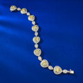 wholesale S925 Sterling Silver One-Carat Heart-Shaped Yellow Diamond Bracelet for Women, Fully Pavé-Set with Diamonds, Live Streaming Hot Seller-0-2