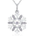 wholesale S925 Sterling Silver Cross-border Best-selling Christmas Gift Snowflake Pendant Collarbone Chain Fashionable Trendy Necklace Wholesale from Manufacturer-0-4
