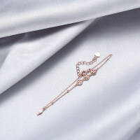 wholesale S925 sterling silver small fresh fashion coin accessories Korean style diamond zircon inlaid minimalist elegant bracelet for women-Bracelet>925 Silver