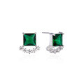 wholesale S925 Sterling Silver European and American Cross-Border Vintage Crystal Rhinestone Square Stud Earrings for Women-0-4
