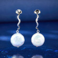wholesale S925 Sterling Silver Baroque Pearl Earrings, C-Shaped Light Luxury Elegant and High-End Earrings-0-1