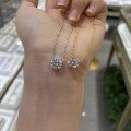 wholesale 18k Gold Plated S925 Silver Classic Minimalist 4-Prong 1-2 Carat Round Moissanite White Diamond Collarbone Necklace-0-1