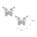 wholesale 925 Sterling Silver Inlaid with Zirconia Butterfly Ear Studs Wholesale, Women's Earrings Summer Small Unique Design-0-2