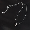 wholesale S925 Sterling Silver Minimalist and Versatile Diamond-Encrusted Five-Pointed Star Necklace Y01729-0-4