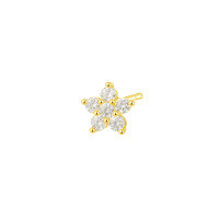 wholesale S925 Sterling Silver Five-pointed Star Zircon Cross-border Pendant Earrings For Women, Light Luxury Niche Design Wholesale-E3115-Gold/Pair 925 Silver