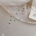 wholesale S925 Sterling Silver Hold Constant IU Same Style Rainbow Bead Necklace for Women, Summer Small Design Korean Beaded New Collarbone Chain-0-4