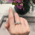 S925 Silver Moissanite Women's Geometric Ring-0-2