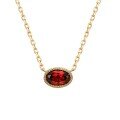 wholesale 18K Gold and 14K White Gold New Simple Garnet Inlaid Necklace for Women, Fresh and Sweet Pendant Gift-0-4