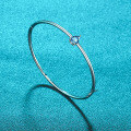 S925 Silver 1-Carat Pear Moissanite Bracelet, Minimalist and Luxurious-0-6