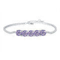 Sterling Silver Cross-Border Four-Prong Moissanite Bracelet-0-20
