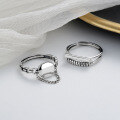 wholesale S925 Sterling Silver Simple Retro Geometric Tassel Chain Ring Ins Harajuku Style Versatile Accessory-0-0