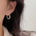 wholesale S925 Sterling Silver Unique C-Shaped Ballpoint Earrings for Women, Korean Style, Minimalist,, High-End Ear Studs and Ear Accessories-0-0