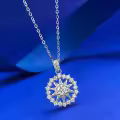 wholesale S925 Sterling Silver Fashion Christmas Style Snowflake Astrolabe Necklace, Versatile for Everyday Wear-0-2