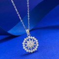wholesale S925 Sterling Silver Fashion Christmas Style Snowflake Astrolabe Necklace, Versatile for Everyday Wear-0-1