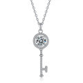 S925 Sterling Silver Moissanite Key Necklace-0-3