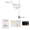 S925 Silver Moissanite 1ct Infinity Flow Pendant Necklace Wholesale-0-5