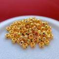 wholesale Gold-plated 925 ancient silver fittings with colored rhinestones, meteorite hammered texture spacer beads, formless beads, for DIY pearl and collectible accessories-0-3