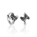 wholesale S925 Sterling Silver Cross Crown Vintage Style Ear Studs with Unique Distressed Design-0-0