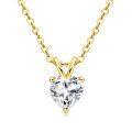 S925 Silver 2ct D Color Moissanite Heart Pendant Necklace Wholesale-0-6