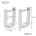 wholesale S925 Sterling Silver Amazon Foreign Trade European and American Square Ear Clasp Earrings, Niche Design, High-End Feel, Hoop Earrings, Minimalist Circle-0-6