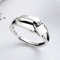 wholesale S925 Sterling Silver Korean Zipper Pull Ring for Women, Trendy and Unique Niche Design, Instagram Style Fashion Hand Accessories-0-0