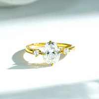 925 Sterling Silver Ring with Ruby, High-Carbon Diamond, Aquamarine, 18K Gold Plated-White - CBJZ553  No. 8