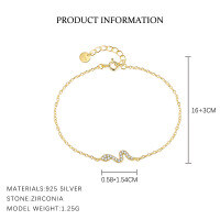 wholesale S925 Sterling Silver Fashionable And Versatile Serpent Necklace For Women, Light Luxury With Zircon, European And American Trendy Minimalist Jewelry-L919-Gold 925 Silver