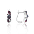 wholesale S925 Sterling Silver Small Natural Topaz Earrings with Various Gemstones, Black Garnet Stud Earrings for Early Spring Accessories-0-0