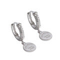 wholesale S925 Sterling Silver 1082 Korean Style Micro-Pave Diamond Stud Earrings with English Tag for Women Student Ear Accessories-0-4