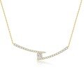 wholesale 14k Gold, Platinum Irregular Fashion Necklace with 05 Carat Lab-Grown Diamond, Women's Personalized Collarbone Chain-0-0