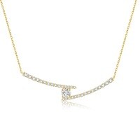 wholesale 14k Gold, Platinum Irregular Fashion Necklace with 05 Carat Lab-Grown Diamond, Women's Personalized Collarbone Chain-14k gold cultured diamond necklace
