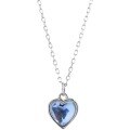 wholesale S925 Sterling Silver Iridescent Moonlight Zircon Heart Necklace for Women, New Arrival LuxuryCollarbone Chain-0-4