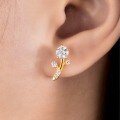 wholesale Gold-plated S925 Silver Moissanite Six-Prong Main Stone Branch Design Trendy Women's Earrings Best Seller-0-3