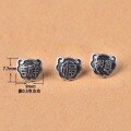 wholesale 925 Sterling Silver Vintage Auspicious Ruyi and Fu Character Button Handmade Braided DIY Bracelet with Antique Matte End Clasp-0-1