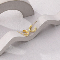 wholesale 925 Sterling Silver French Multi-layer Twist Stud Earrings For Women, Minimalist Retro Style, Small Batch, Factory Stock-E2663-Gold 925 Silver
