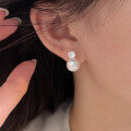 wholesale S925 Sterling Silver Swarovski Pearl Ear Studs for Women, Summer New Luxury Versatile Elegant Earrings-0-4