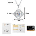 S925 Sterling Silver Cross-Border Moissanite Necklace, Wholesale Jumping Heart-0-4