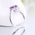 wholesale 925 Silver Light Luxury Designer Love Natural Amethyst Ring, Fashionable High-End Elegant Natural Gemstone Ring-0-2
